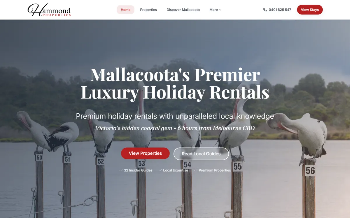 Hammond Properties new website homepage