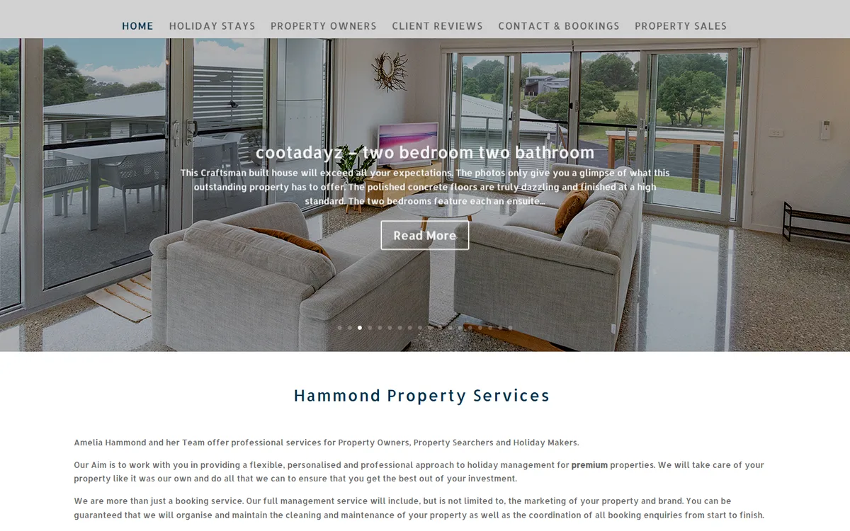 Hammond Properties old website before the rebuild